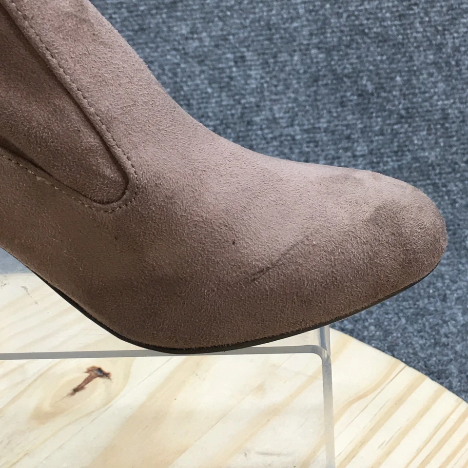 Botas Unisa Para Mujer 7 M Ressie Calcetín Marrón Con Cordones Tobillo Tacones Cono Informales Foto 2 de 4