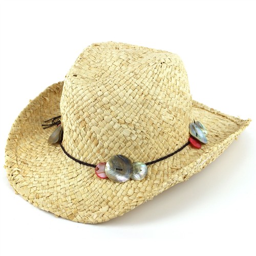 Straw Cowboy Hat Hawkins Shell Band Cap 