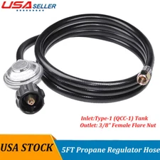 5FT QCC1 Propane Regulator and Hose Universal for LP Gas Grill Heater Fire Pit