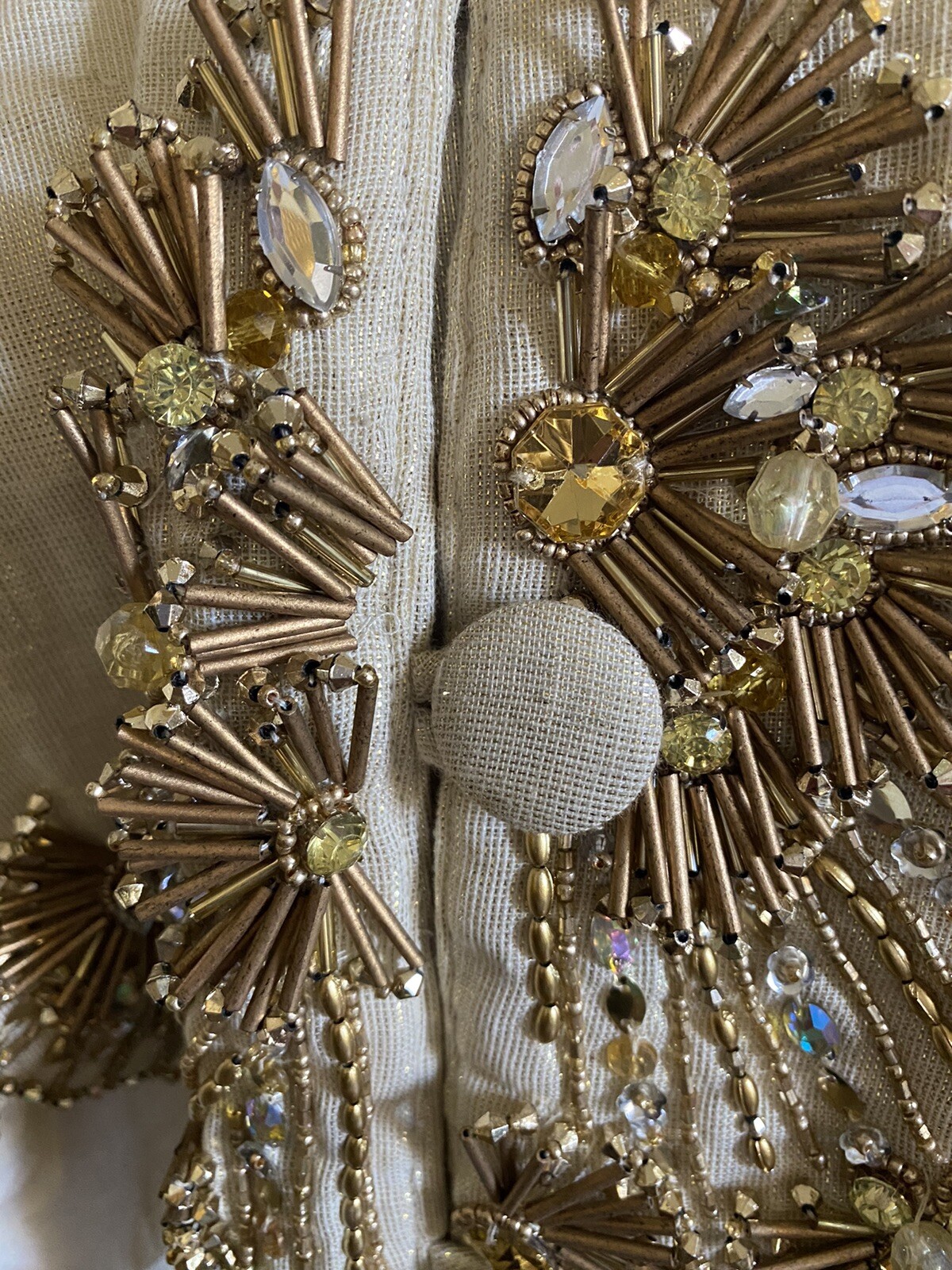 Kim Seybert Gold Champagne Beaded Holiday Tree Skirt “Trevi” Sample Sale NWT eBay