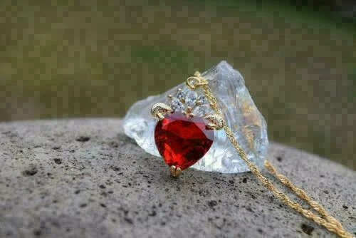 2.50Ct Heart Cut Red Ruby Solitaire Pendant Free 18" Chain 14K Rose Gold Finish - Image 2 of 4