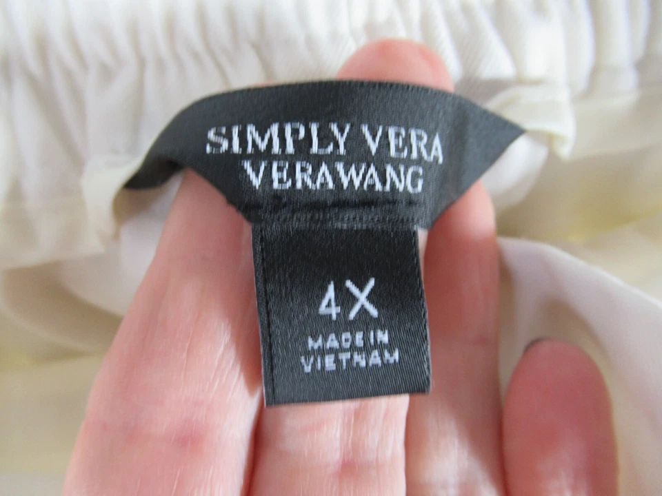 Pantalones Cortos Simply Vera Wang Mujer Talla Grande 4X Marfil Bolsa de Papel Cintura Cinturón Foto 2 de 4