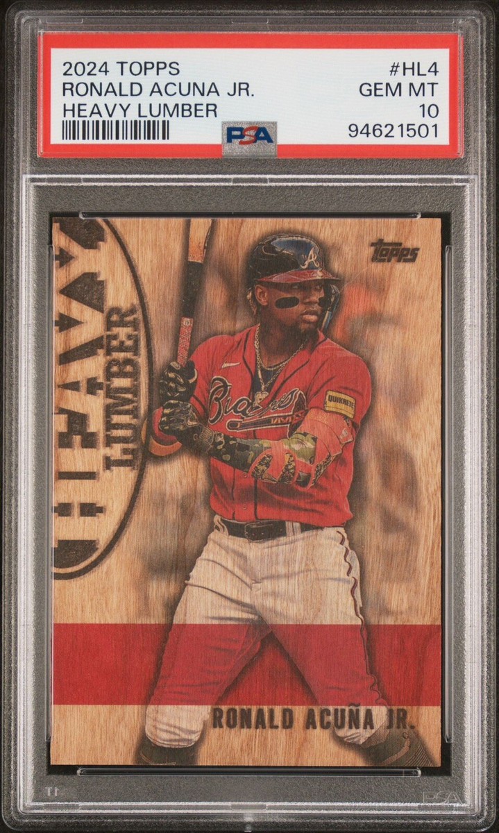 PSA 10 GEM 2024 Topps Series 1 Ronald Acuna Jr. Heavy Lumber Wood