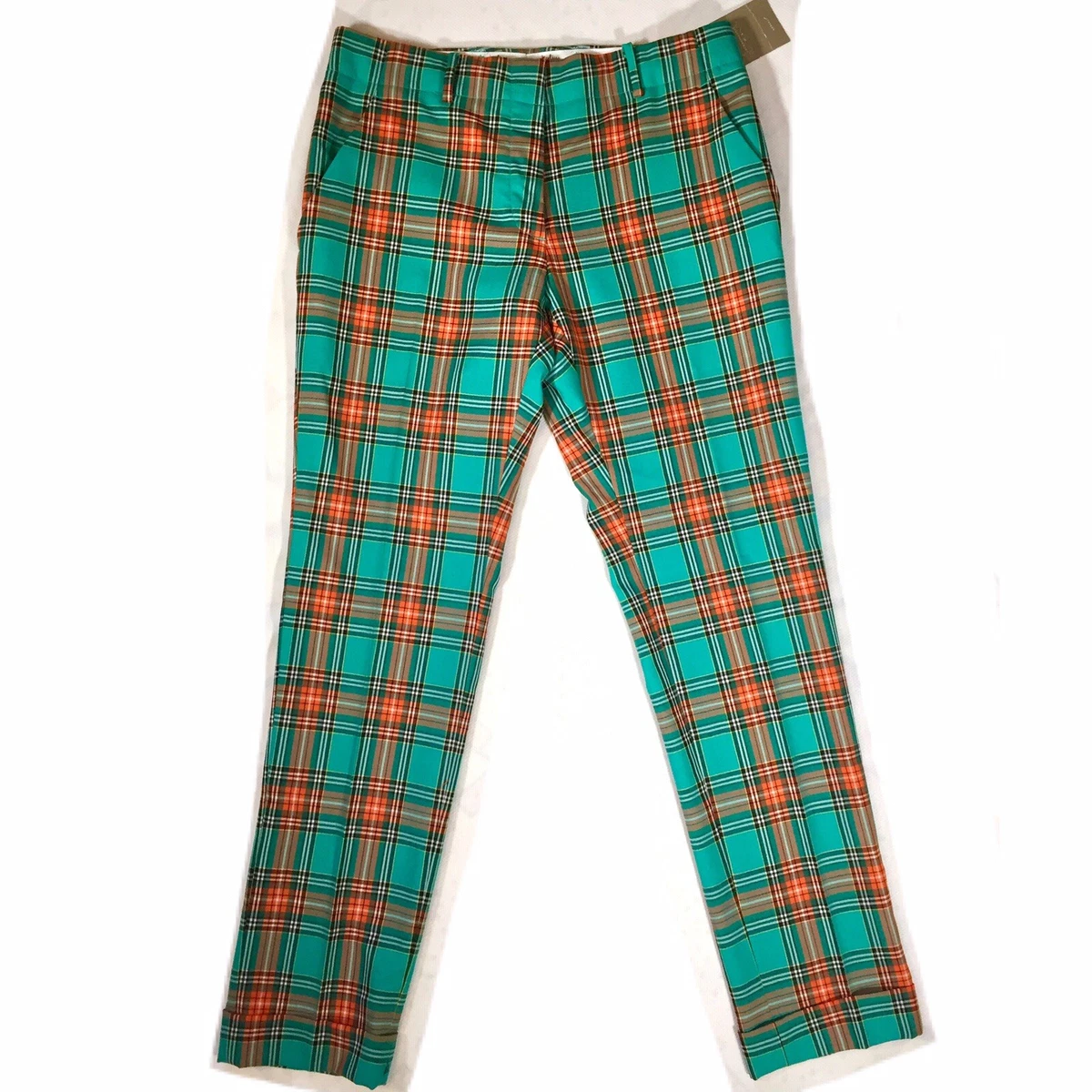 Plaid orange deals pants