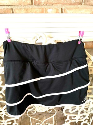 BCG Tru-Wick Black Skort Gathered in layers in Front with a White Trim Accent