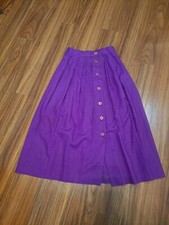 Vintage 1980's Breckenridge Button Down Denim Skirt Size 6 Cottage Teacher Core
