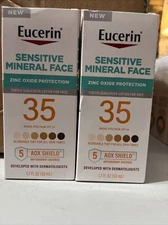 Eucerin (2) Sensitive Mineral Face SPF 35 TINTED Sunscreen for face 1.7oz 10/24