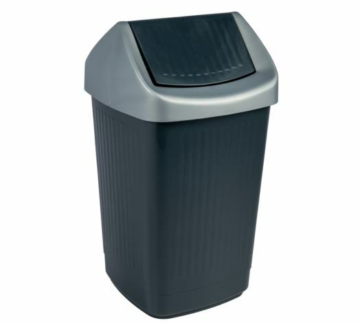 Bekaform Schwingdeckeleimer 50 Liter Anthrazit Abfalleimer Kunststoff MüLleimer-image