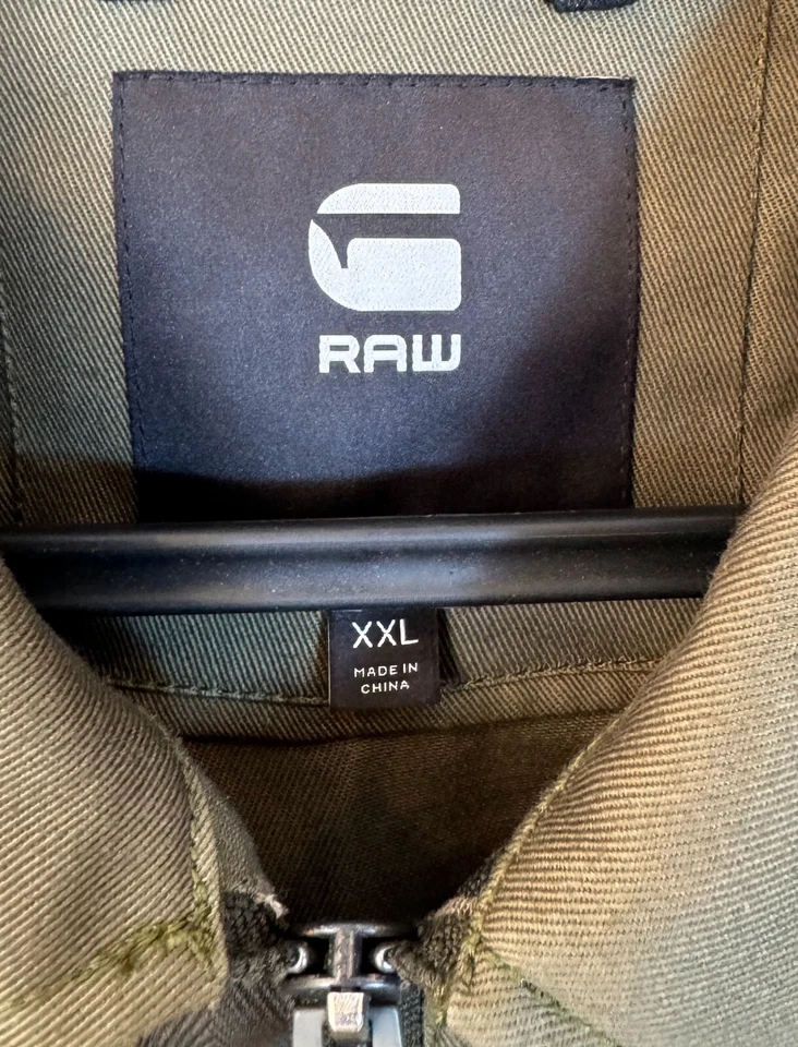 G-Star Raw Cotton Trucker Jacket Khaki Drill Twill WR Shadow Olive, XXL,MSRP$210 - Image 3 of 4