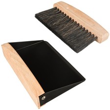 Small Dust Pan and Brush Set, Mini Hand Broom and Dustpan Set, Wooden Crumb S...