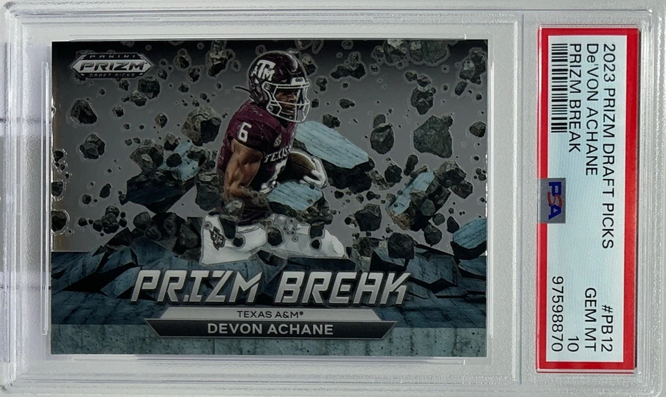 De’Von Achane Rookie PSA 10 - 2023 Panini ‘Prizm Break’ -Dolphins, Aggies, Speed - Image 3 of 4