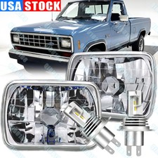 For 1983-1988 Ford Ranger Pair 7x6inch Glass Square Led Headlights Hilo Beam