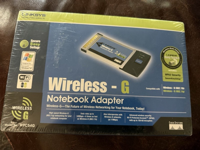 Linksys Wireless G Notebook Adapter 2.4Ghz Model WPC54G New Sealed Rare NOS