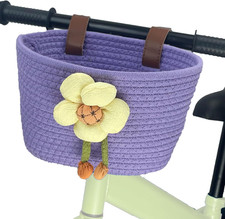 Kids Bike Handlebar Basket Front Bike Basket for Girls  Boys Cute Scooter Ba...