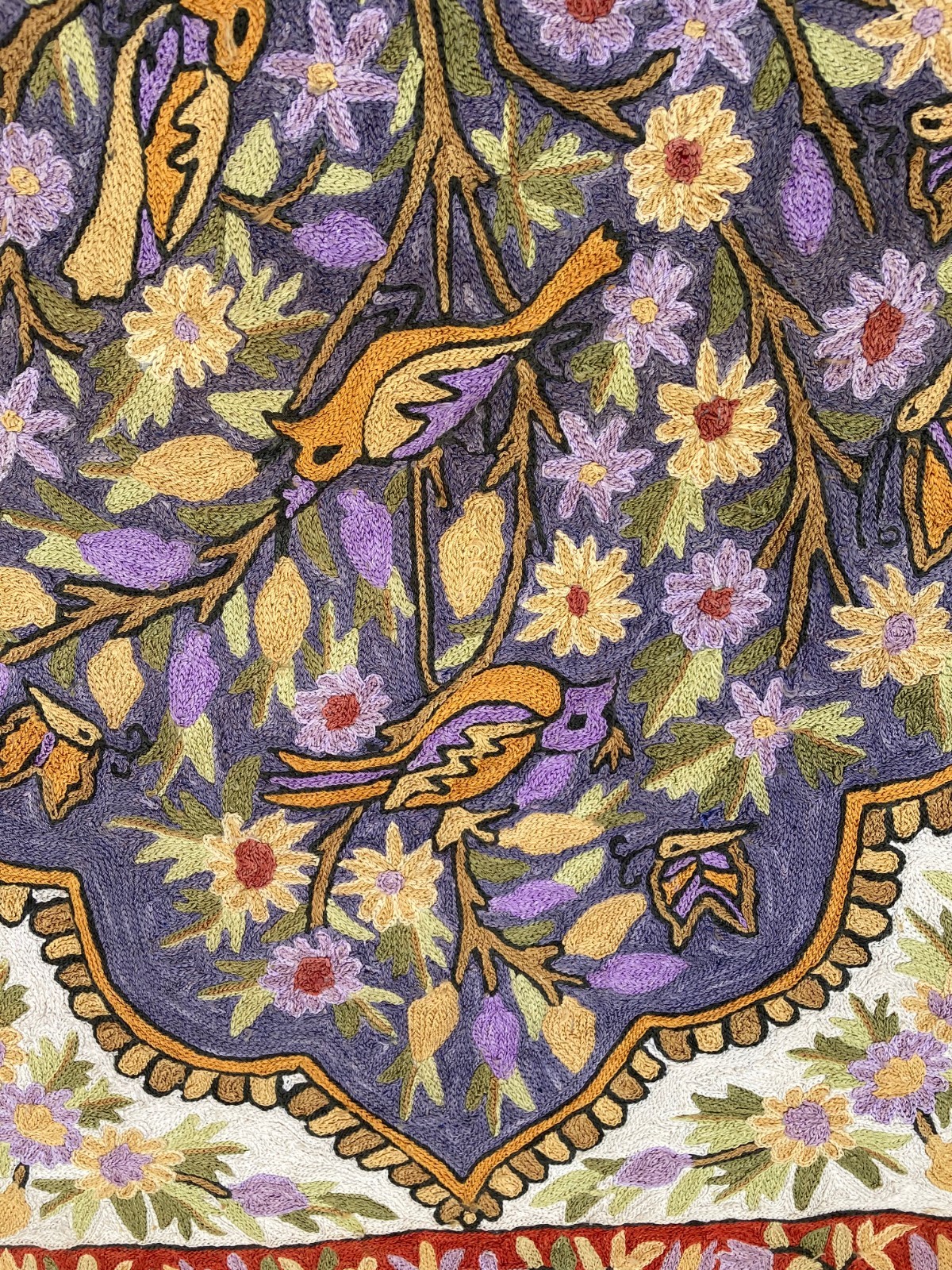 Vintage Artisan Made Hand Woven Kashmiri Floral Kilim Rug Carpet 111x60 cm