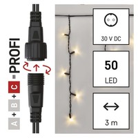 Lichterkette 3M Emos Connect System 50 Leds Warmweiß IP44 Innen AußEn Schwarz
