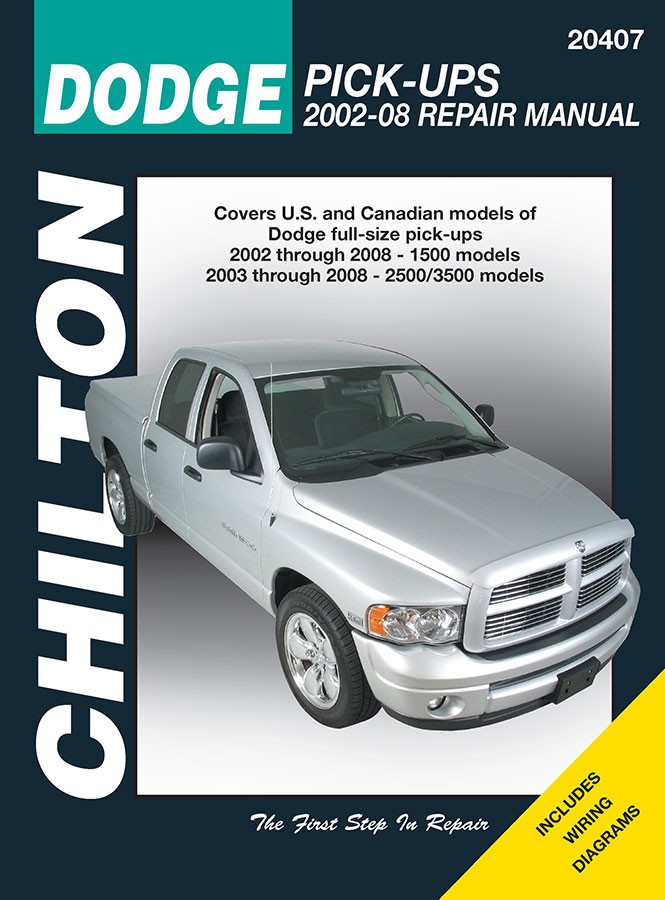 Livre d'atelier Chilton original pour Dodge Ram 2500 et 3500 années 2002 à 2008