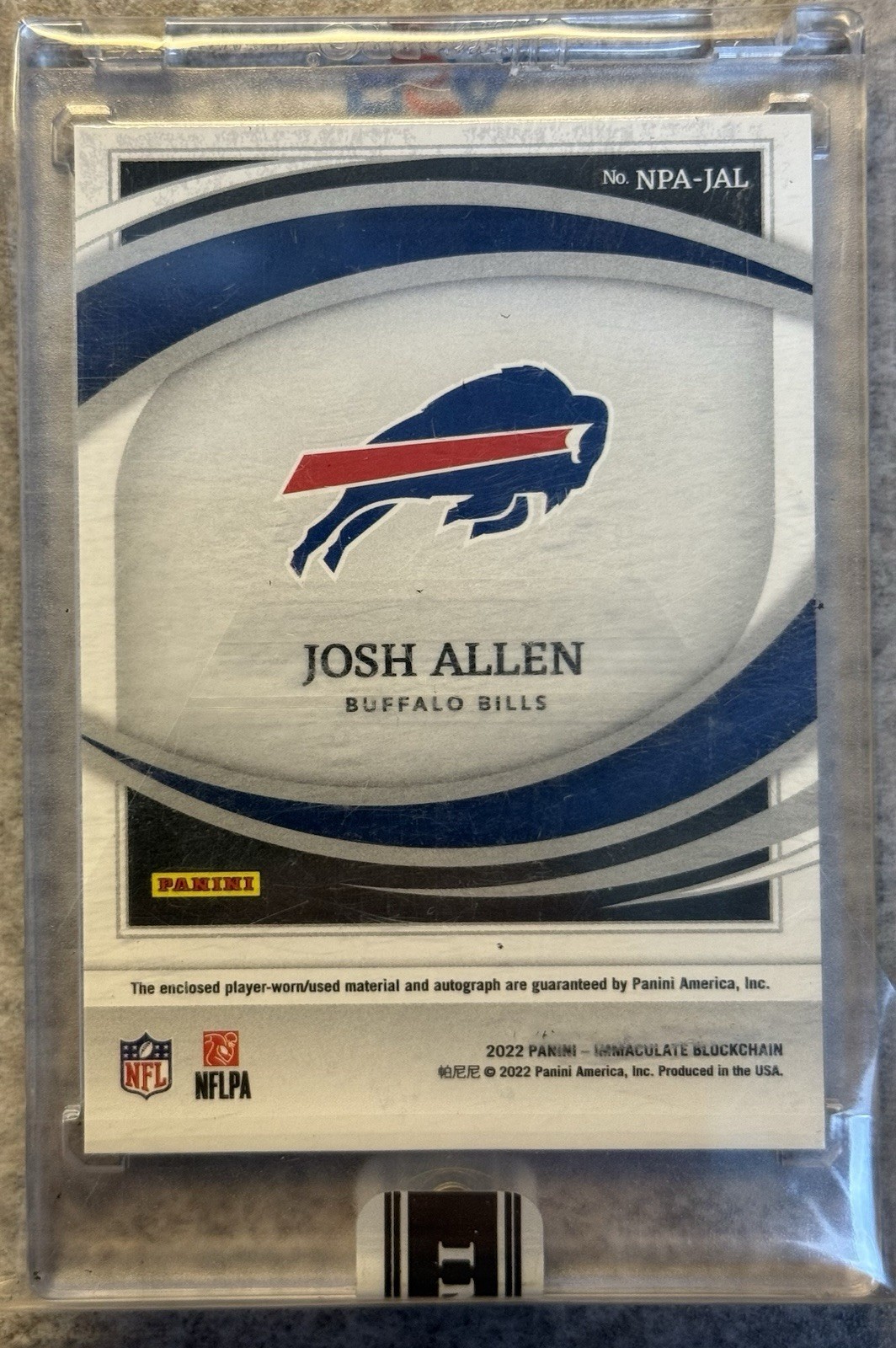 2022 Immaculate Josh Allen Blockchain Nike Logo Patch auto  /1 Sealed view 2
