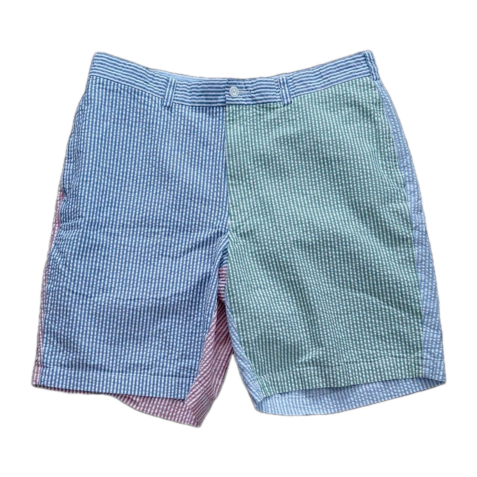 Brooks Brothers Seersucker Striped Bermuda Shorts Cotton Men Size 36 Preppy