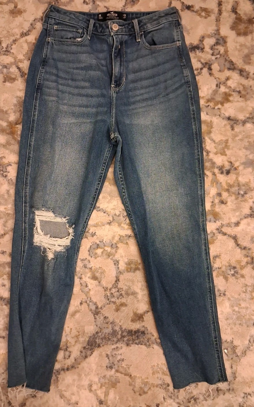 Hollister Blue Distressed Skinny High-Rise Denim Jeans Women's Size 7R