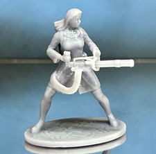nun with minigun. Resin Tabletop Miniature post-apocalypse. Toy Soldiers 40  
