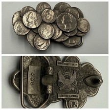Vintage The Great American Buckle Chicago Coin Belt Buckle LE