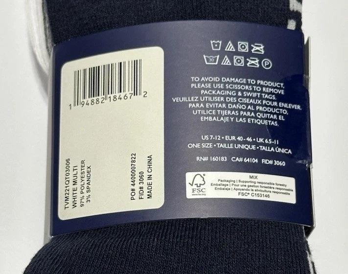 Tommy Hilfiger Hombre 6 Pares Calcetines Atléticos Cojín Cuarto Alto Blanco/Gris/Azul Marino Foto 4 de 4