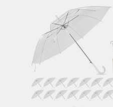 Rain Umbrella - Clear - 48" Across - Rip-Resistant Material - Auto Open - 1 each