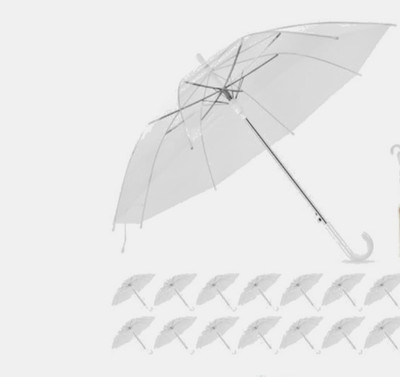 Rain Umbrella - Clear - 48'' Across - Rip-Resistant Material - Auto Open - 1 each