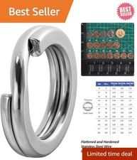 20-Pack Heavy Duty Stainless Steel Split Ring Fishing Lure Connectors - 200lb
