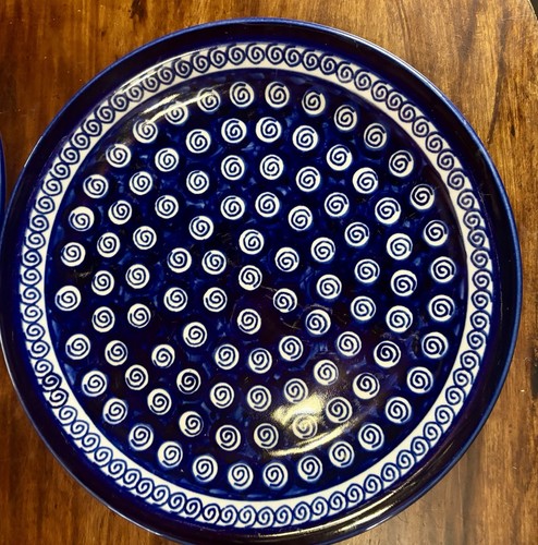 Boleslawiec Polish Pottery Cobalt Swirl Dinner Plates 10.75” Set of 2 - 第 2/5 張圖片