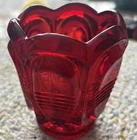 Fenton Glass red ruby votive candle holder in the Barred Oval pattern