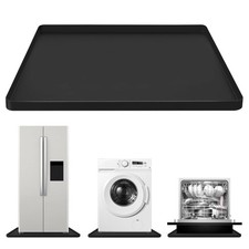 Washing Machine Mat Silicone for Small Compact Washer and Dryer 60cm Black 