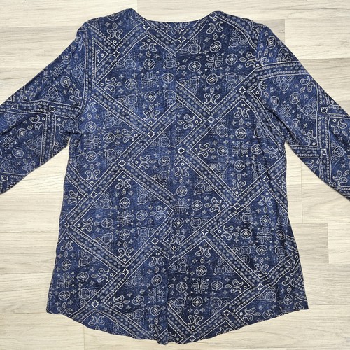Camicia donna blu marca Lucky 1x paisley manica 3/4 - Foto 9 di 9