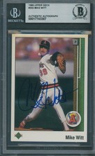 1989 Upper Deck #555 Mike Witt Beckett Authentic Autograph Signed *3387