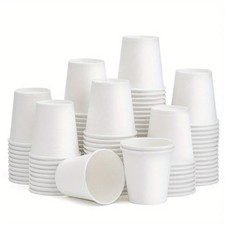 Compostable Coffee Cups & Lids 100% Biodegradable Disposable White Paper Cups