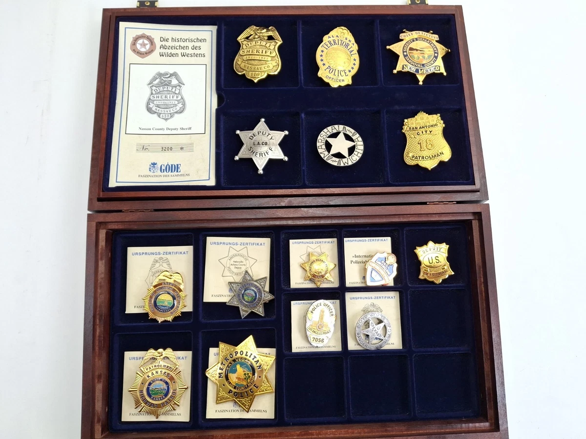 15x USA Polizeiabzeichen Western Sheriff Police Badge Sammlung Göde