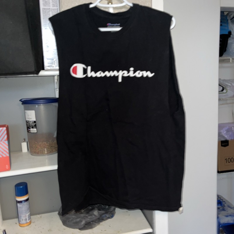 Champion Authentic Athleticwear Men’s XL Sleeveless T Shirt With Logo In Black