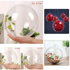 Clear Acrylic Christmas Tree Ball Baubles for Creative Crafts 10 Pieces