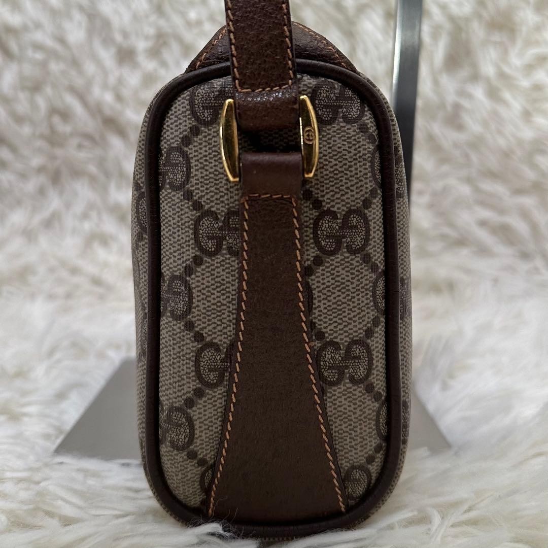 GUCCI GG Sherry Line Shoulder Bag Ziplock Leather PVC Brown Beige Gold Hardware thumbnail 15