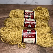 Lot of 3 Aunt Lydia's Heavy Rug Yarn 225/560 Bronze Gold 70 Yards Each VTG NEW