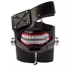 Anime Tokyo Ghoul Kaneki Ken 3D Black Latex Mask w/Zipper Cosplay Half Mask Gift