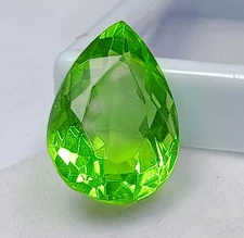 Pear Cut IGL Certified 16.95 Ct Natural Green Emerald 20x11mm Loose Stone 5AOQ