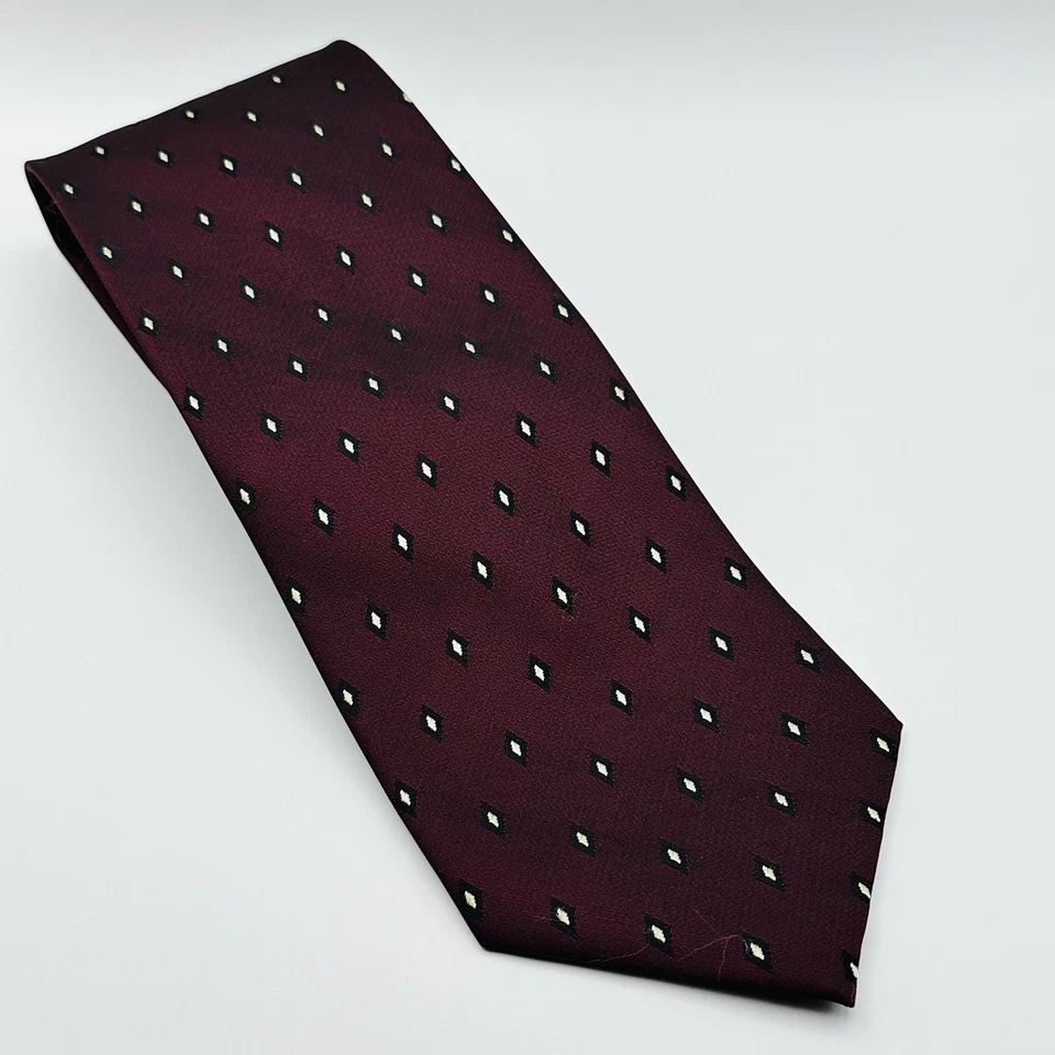 Corbata Pierre Cardin rojo oscuro patrón seda para hombre vintage París lujo EXCELENTE Foto 2 de 4