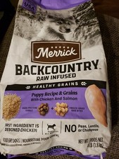 Merrick Backcountry Raw Infused Puppy Food Recipe w/ Healthy Grain EX 07/26 4LBS 9.50 per pound