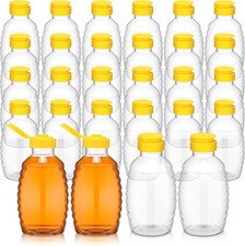 24 Pcs Clear Plastic Honey Bottles Plastic Skep Style Jar Honey Squeeze Bottle