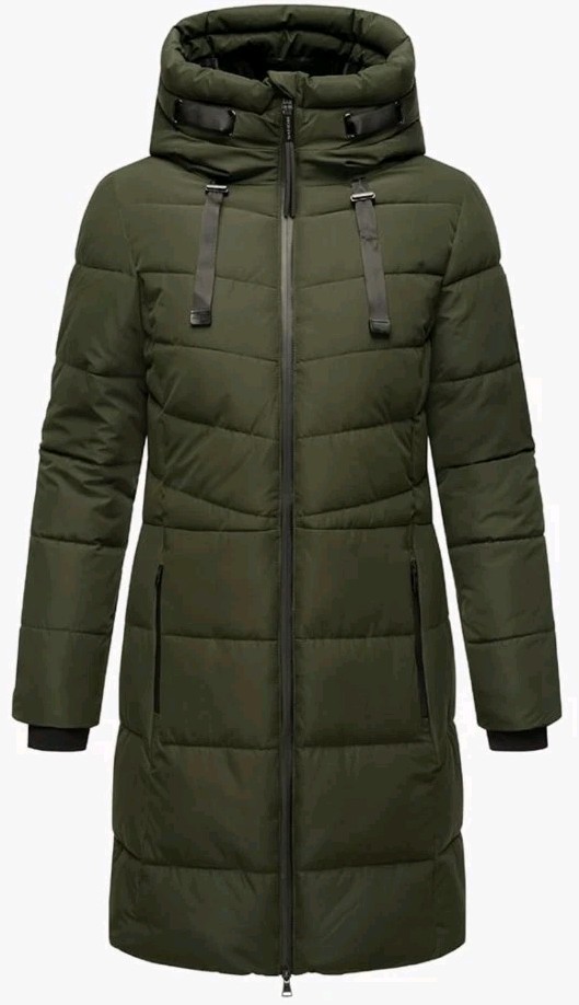 Marikoo Women Winter Quilted Coat Teddy Faux Fur Parka Natsukoo sz L