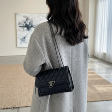Quilted Chain Shoulder Bag Women Flap Crossbody Purse
