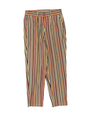 VINTAGE Damen High Waist Freizeit Hose W28 L27 bunt gestreift DH36