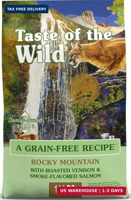 Taste of the Wild Rocky Mountain Dry Cat Food, Roasted Venison, 14lb